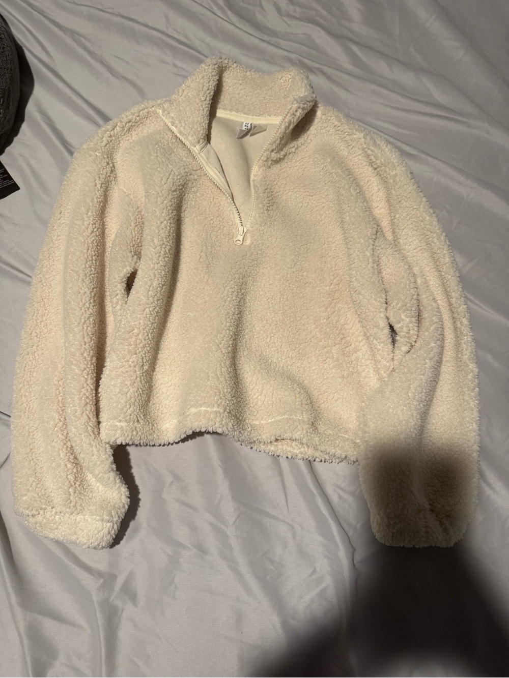 H&M Cream Sherpa Half-Zip Jacket